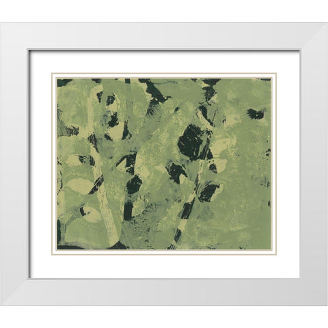 Verdant Branch I White Modern Wood Framed Art Print with Double Matting by Moore, Regina