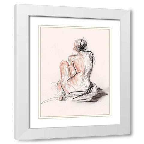 Figure Gesture II White Modern Wood Framed Art Print with Double Matting by Parker, Jennifer Paxton
