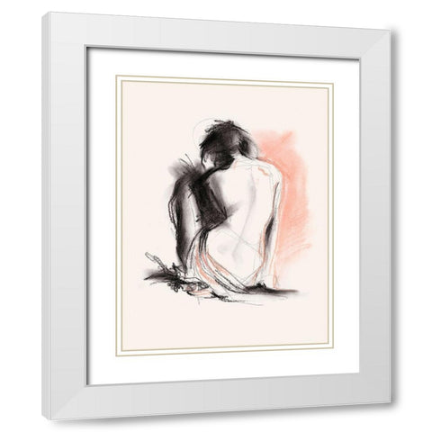 Figure Gesture IV White Modern Wood Framed Art Print with Double Matting by Parker, Jennifer Paxton