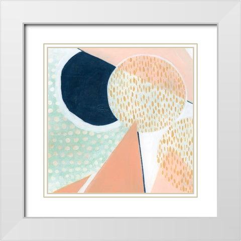 Peach Eclipse V White Modern Wood Framed Art Print with Double Matting by Popp, Grace