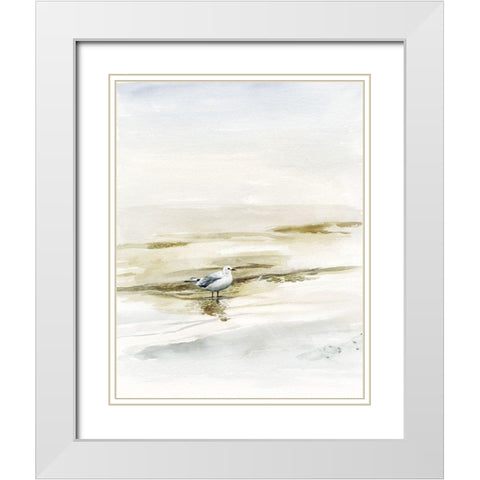 Coastal Gull I White Modern Wood Framed Art Print with Double Matting by Borges, Victoria
