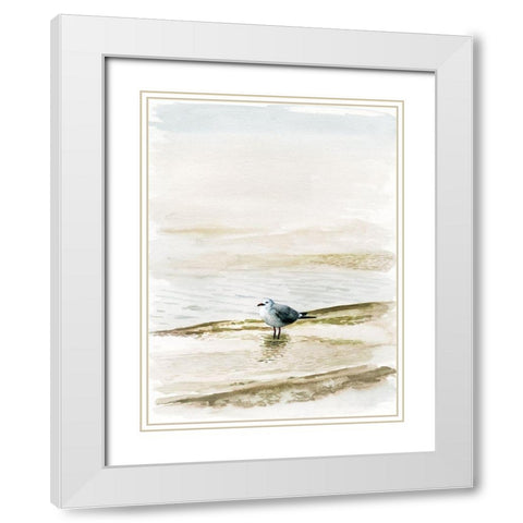 Coastal Gull II White Modern Wood Framed Art Print with Double Matting by Borges, Victoria