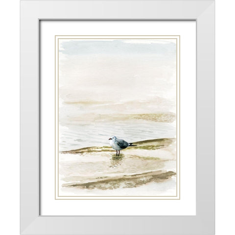Coastal Gull II White Modern Wood Framed Art Print with Double Matting by Borges, Victoria