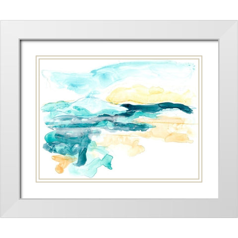 Liquid Lakebed II White Modern Wood Framed Art Print with Double Matting by Vess, June Erica