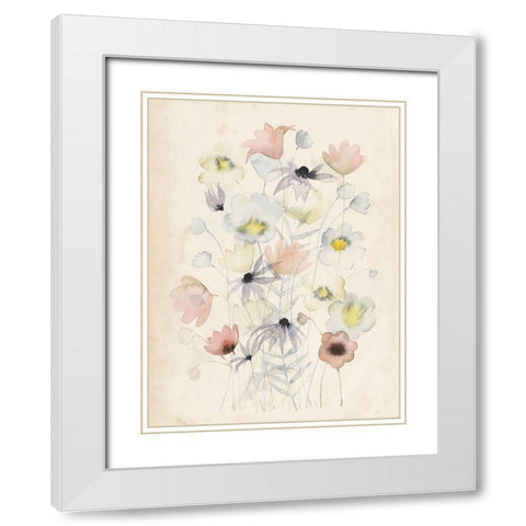 Garden Whisper I White Modern Wood Framed Art Print with Double Matting by Popp, Grace