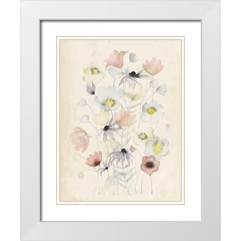 Garden Whisper I White Modern Wood Framed Art Print with Double Matting by Popp, Grace