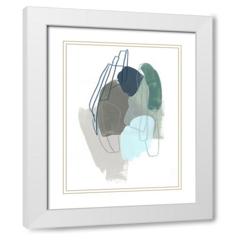Coda II White Modern Wood Framed Art Print with Double Matting by Vess, June Erica
