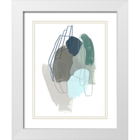 Coda II White Modern Wood Framed Art Print with Double Matting by Vess, June Erica