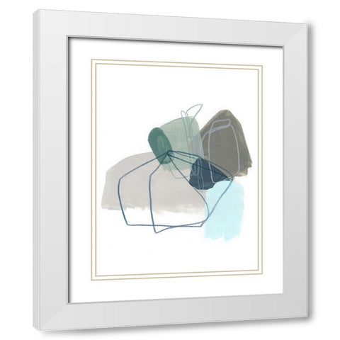 Coda III White Modern Wood Framed Art Print with Double Matting by Vess, June Erica