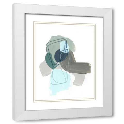 Coda IV White Modern Wood Framed Art Print with Double Matting by Vess, June Erica