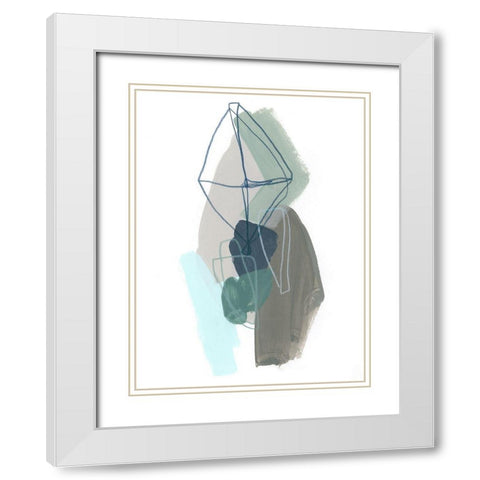Coda V White Modern Wood Framed Art Print with Double Matting by Vess, June Erica