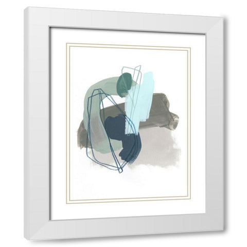 Coda IX White Modern Wood Framed Art Print with Double Matting by Vess, June Erica