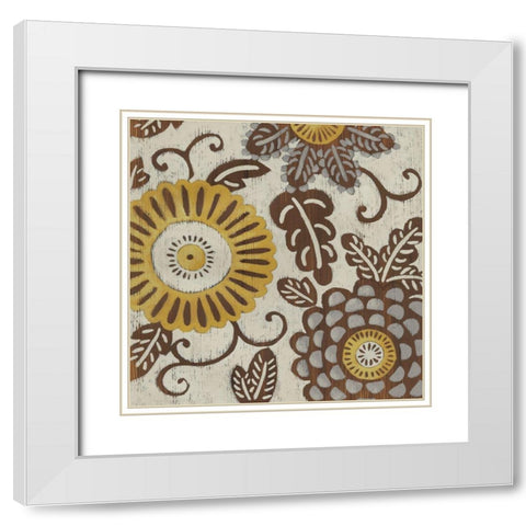 Golden Array I White Modern Wood Framed Art Print with Double Matting by Zarris, Chariklia