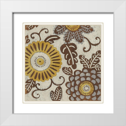 Golden Array I White Modern Wood Framed Art Print with Double Matting by Zarris, Chariklia