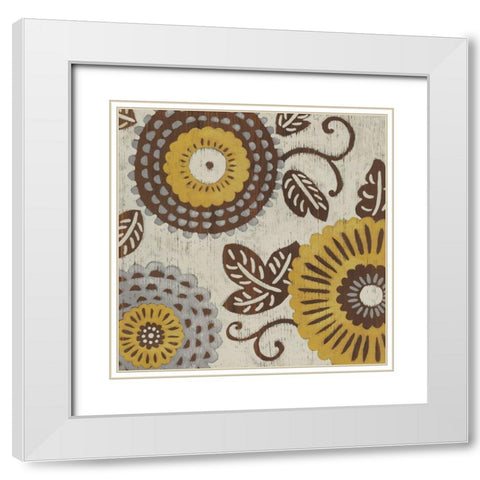 Golden Array II White Modern Wood Framed Art Print with Double Matting by Zarris, Chariklia