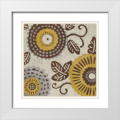 Golden Array II White Modern Wood Framed Art Print with Double Matting by Zarris, Chariklia