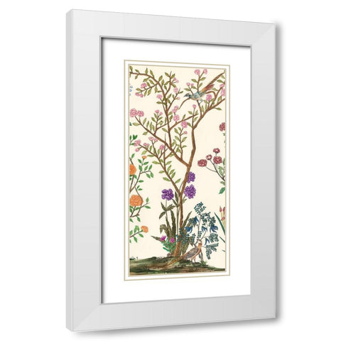 Traditional Chinoiserie II White Modern Wood Framed Art Print with Double Matting by Wang, Melissa