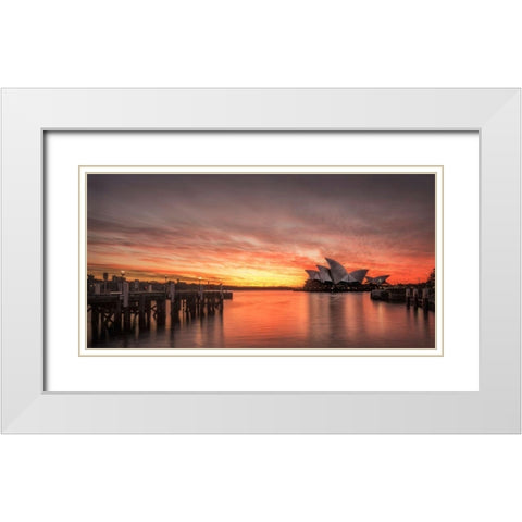 Color Reflections White Modern Wood Framed Art Print with Double Matting by Head, Danny