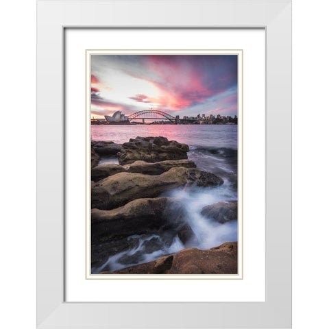 From the Rocks White Modern Wood Framed Art Print with Double Matting by Head, Danny