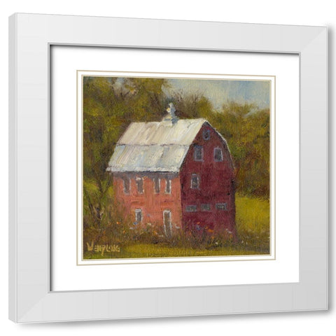 Country Road I White Modern Wood Framed Art Print with Double Matting by Wendling, Marilyn