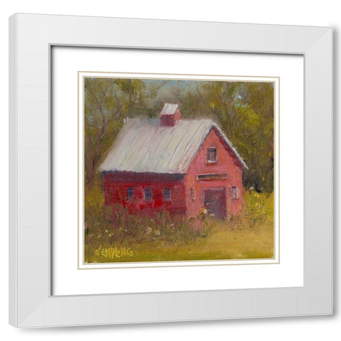 Country Road II White Modern Wood Framed Art Print with Double Matting by Wendling, Marilyn