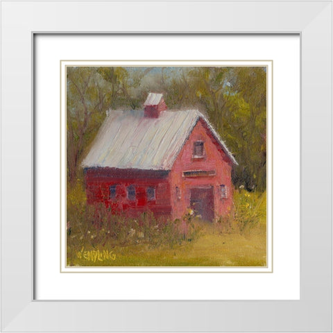 Country Road II White Modern Wood Framed Art Print with Double Matting by Wendling, Marilyn