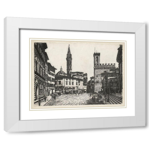 Scenes in Firenze II White Modern Wood Framed Art Print with Double Matting by Unknown