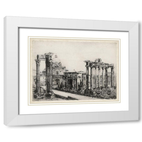 Scenes in Roma White Modern Wood Framed Art Print with Double Matting by Unknown