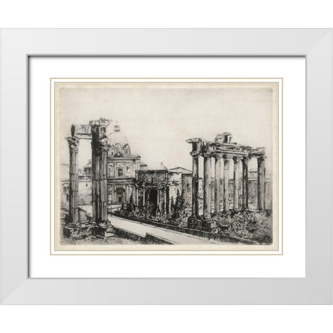 Scenes in Roma White Modern Wood Framed Art Print with Double Matting by Unknown