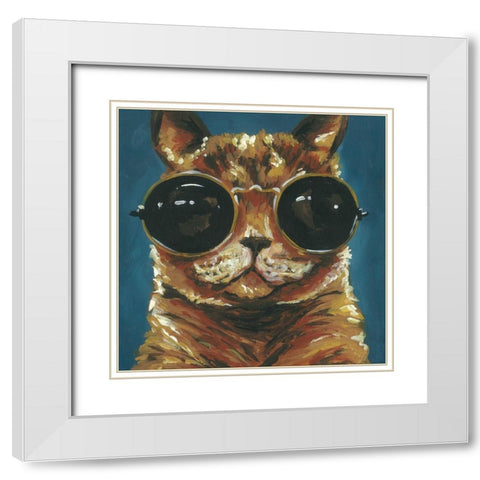 Dapper Animal I White Modern Wood Framed Art Print with Double Matting by Rutledge, Jennifer