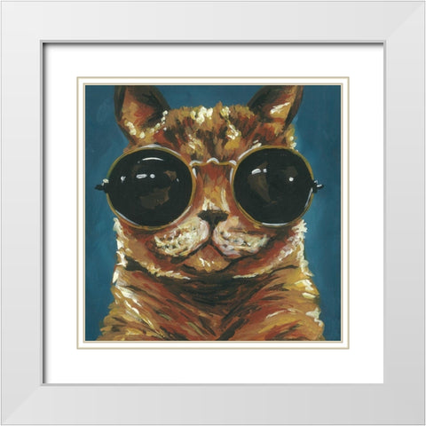 Dapper Animal I White Modern Wood Framed Art Print with Double Matting by Rutledge, Jennifer