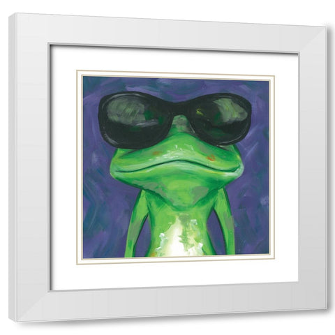 Dapper Animal II White Modern Wood Framed Art Print with Double Matting by Rutledge, Jennifer