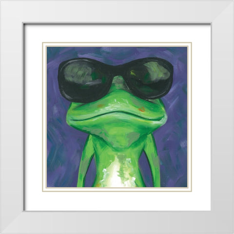 Dapper Animal II White Modern Wood Framed Art Print with Double Matting by Rutledge, Jennifer