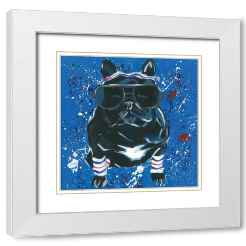 Dapper Animal III White Modern Wood Framed Art Print with Double Matting by Rutledge, Jennifer