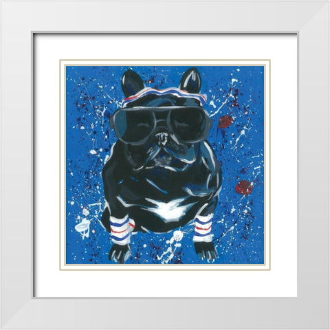 Dapper Animal III White Modern Wood Framed Art Print with Double Matting by Rutledge, Jennifer