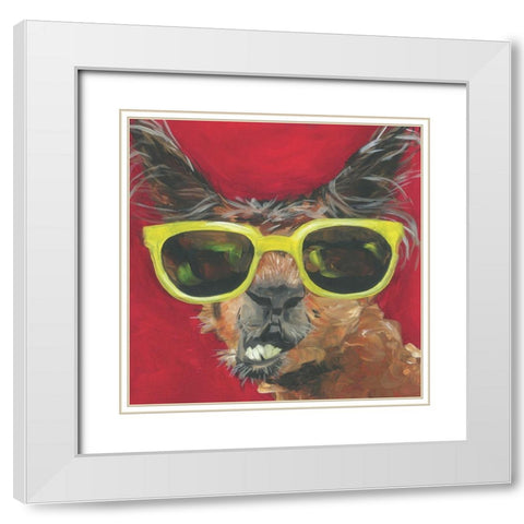 Dapper Animal IV White Modern Wood Framed Art Print with Double Matting by Rutledge, Jennifer
