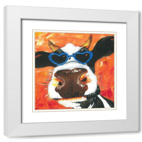 Dapper Animal V White Modern Wood Framed Art Print with Double Matting by Rutledge, Jennifer