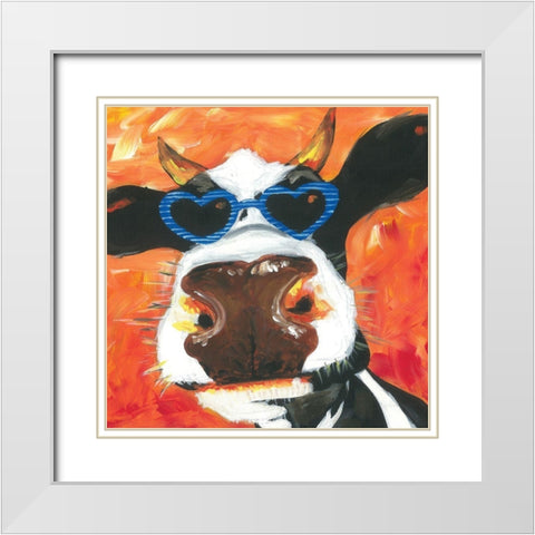 Dapper Animal V White Modern Wood Framed Art Print with Double Matting by Rutledge, Jennifer