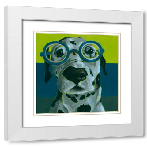 Dapper Animal VIII White Modern Wood Framed Art Print with Double Matting by Rutledge, Jennifer