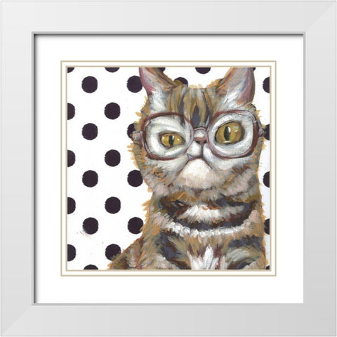 Dapper Animal IX White Modern Wood Framed Art Print with Double Matting by Rutledge, Jennifer