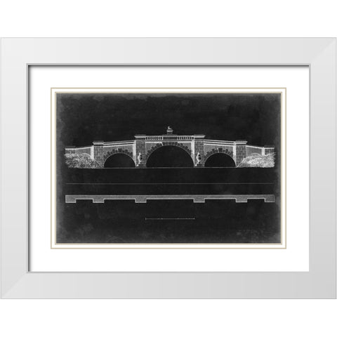 Bridge Schematic III White Modern Wood Framed Art Print with Double Matting by Vision Studio