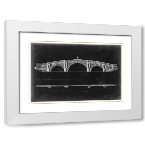 Bridge Schematic IV White Modern Wood Framed Art Print with Double Matting by Vision Studio