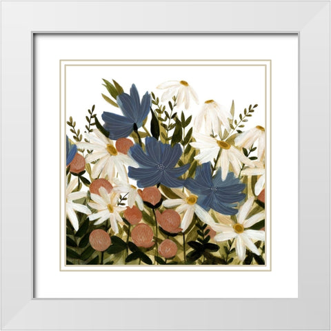 Wildflower Garden II White Modern Wood Framed Art Print with Double Matting by Scarvey, Emma