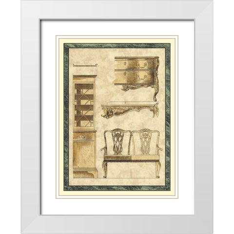 Chippendale Furniture I White Modern Wood Framed Art Print with Double Matting by Vision Studio