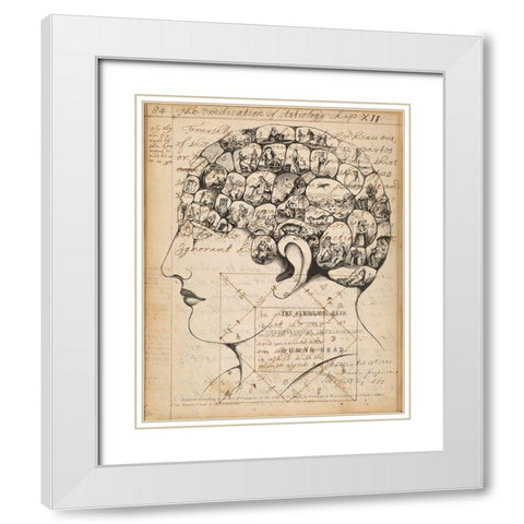 Phrenology Bookpage White Modern Wood Framed Art Print with Double Matting by Goldberger, Jennifer