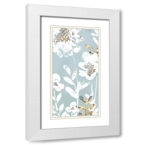 Blossom Patina III White Modern Wood Framed Art Print with Double Matting by Vess, June Erica