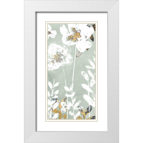 Blossom Patina VI White Modern Wood Framed Art Print with Double Matting by Vess, June Erica