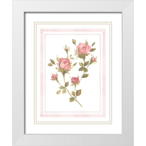 Rose Pattern I White Modern Wood Framed Art Print with Double Matting by Scarvey, Emma