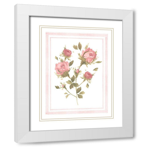 Rose Pattern II White Modern Wood Framed Art Print with Double Matting by Scarvey, Emma