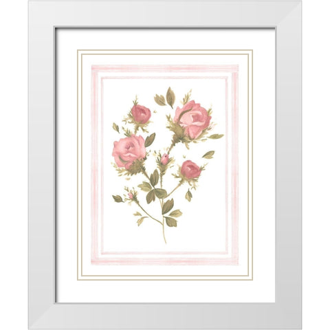 Rose Pattern II White Modern Wood Framed Art Print with Double Matting by Scarvey, Emma